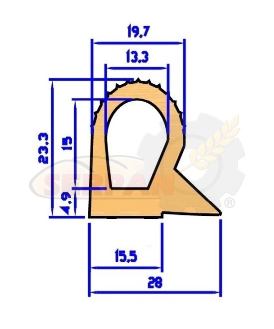 GOMA PUERTA HORNO AGB 8L CAT 2000