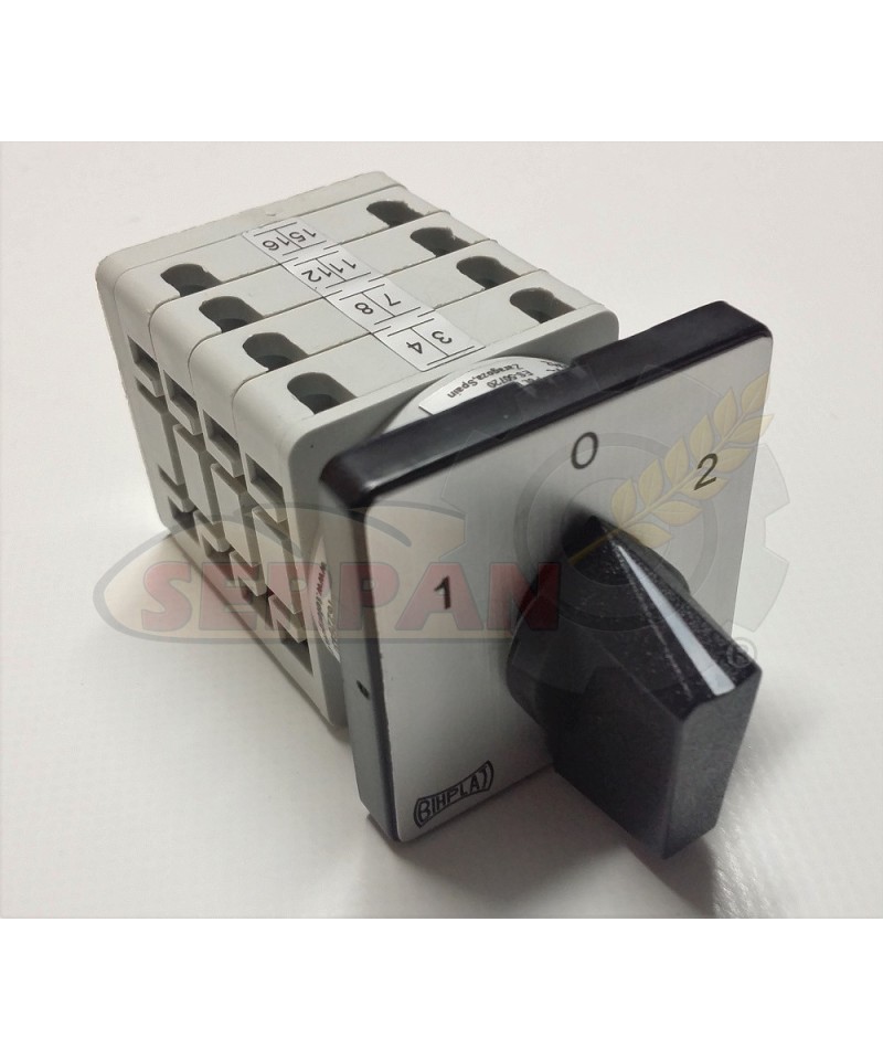 Conmutador 1-0-2 Dahlander 32A T25 64x64mm