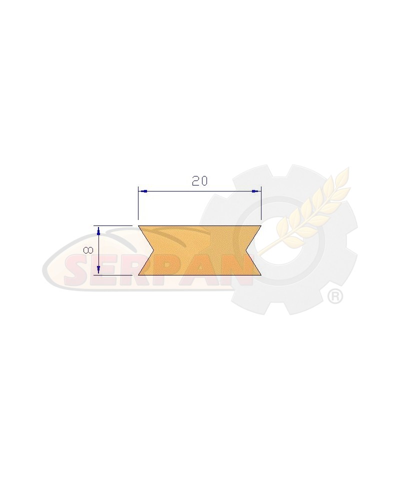 Asiento Goma 20x8mm THT para empaquetadora RAELMA R-ENA