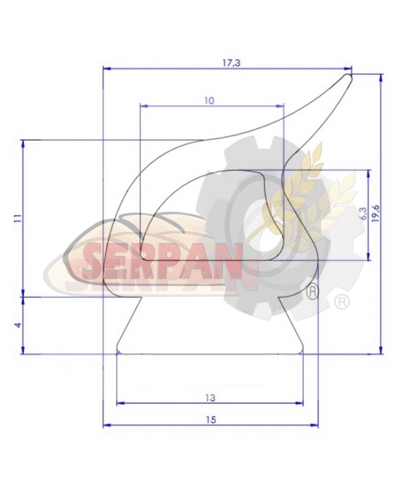 BURLETE GOMA PUERTA HORNO SALVA METRO MS-12-G/01 LD-5+H Tipo 13 LD-5+H Tipo 03 CÁMARA FERMENTACIÓN SALVA IVERPAN