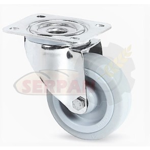 Rueda Poliamida Engomada Plataforma 125mmØ Acero Galvanizado