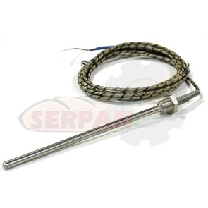 Sonda horno tipo J 4m, bulbo 150mm, ø 6mm con Rosca de 3/8" soldada 