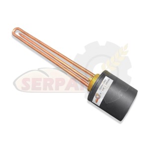 RESISTENCIA DE INMERSIÓN 2000W ROSCA 1 1/4" CALDERIN FERMENTADORA LONGITUD 280mm CON ALOJAMIENTO SONDA + TAPA