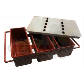 BATERIA PAN DE MOLDE SILICONADA CON TAPA 3 PANES